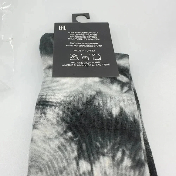 Nike Mens Large Pair Custom Tie Dye Socks Everyday Crew Plus Dri-Fit Black/White - Picture 3 of 3